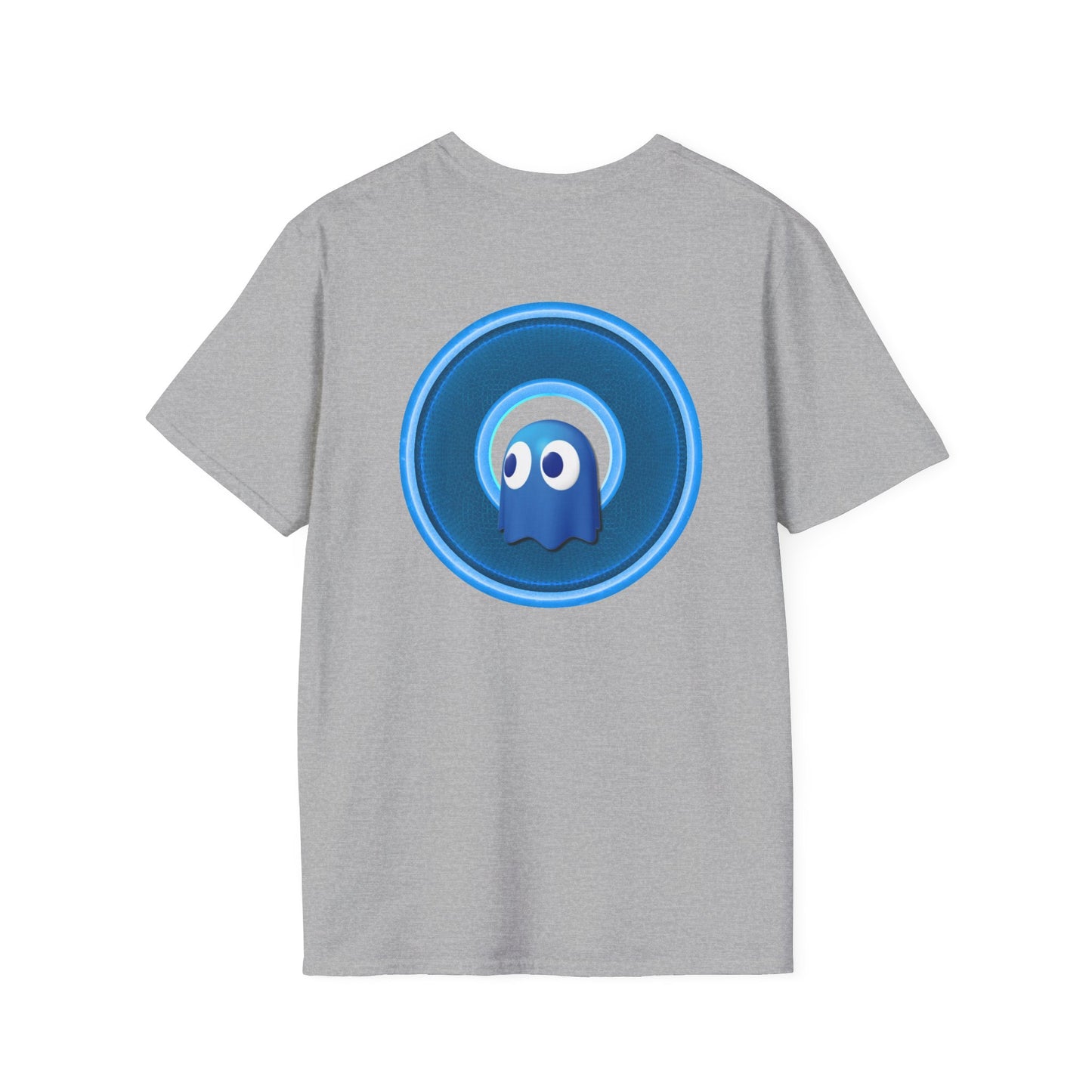 Classic Donut Tee - Unisex Soft-Style - "The Story of the Donut - a Ghostly Good Time" - variant 2 - blue/blue donut