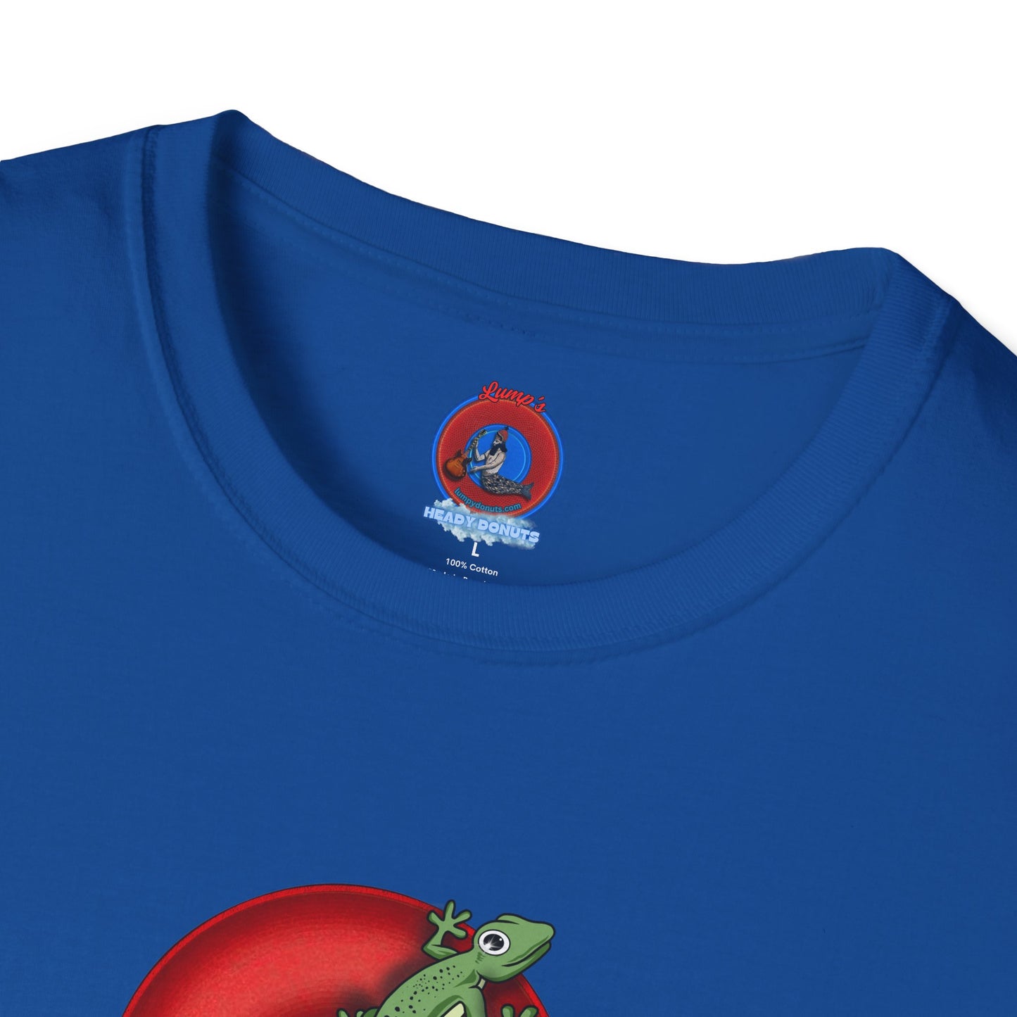 Classic Donut Tee - Unisex Soft-Style - "Practically Extinct Tee Shirt" - plump vivid red donut - variant 1