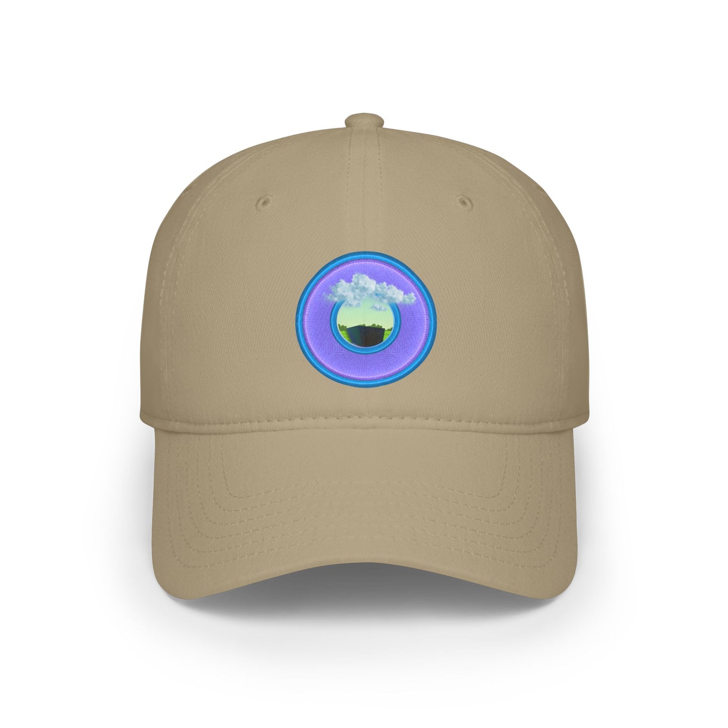 Lumpy Donut Baseball Cap - "Got Rhombus?" - variant 4 - rustic light purple donut w/