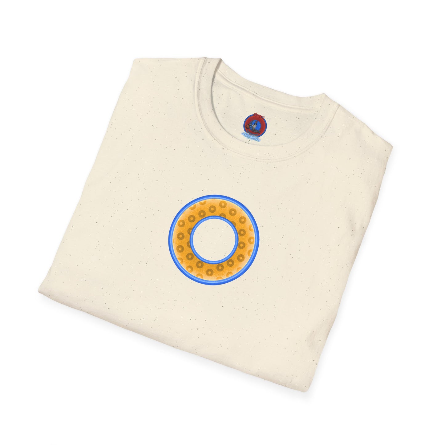 Plain Donuts/Unisex Soft-Style - "Plain Wide Mouthed Paradoxical Donuts" - yellow/light blue donuts