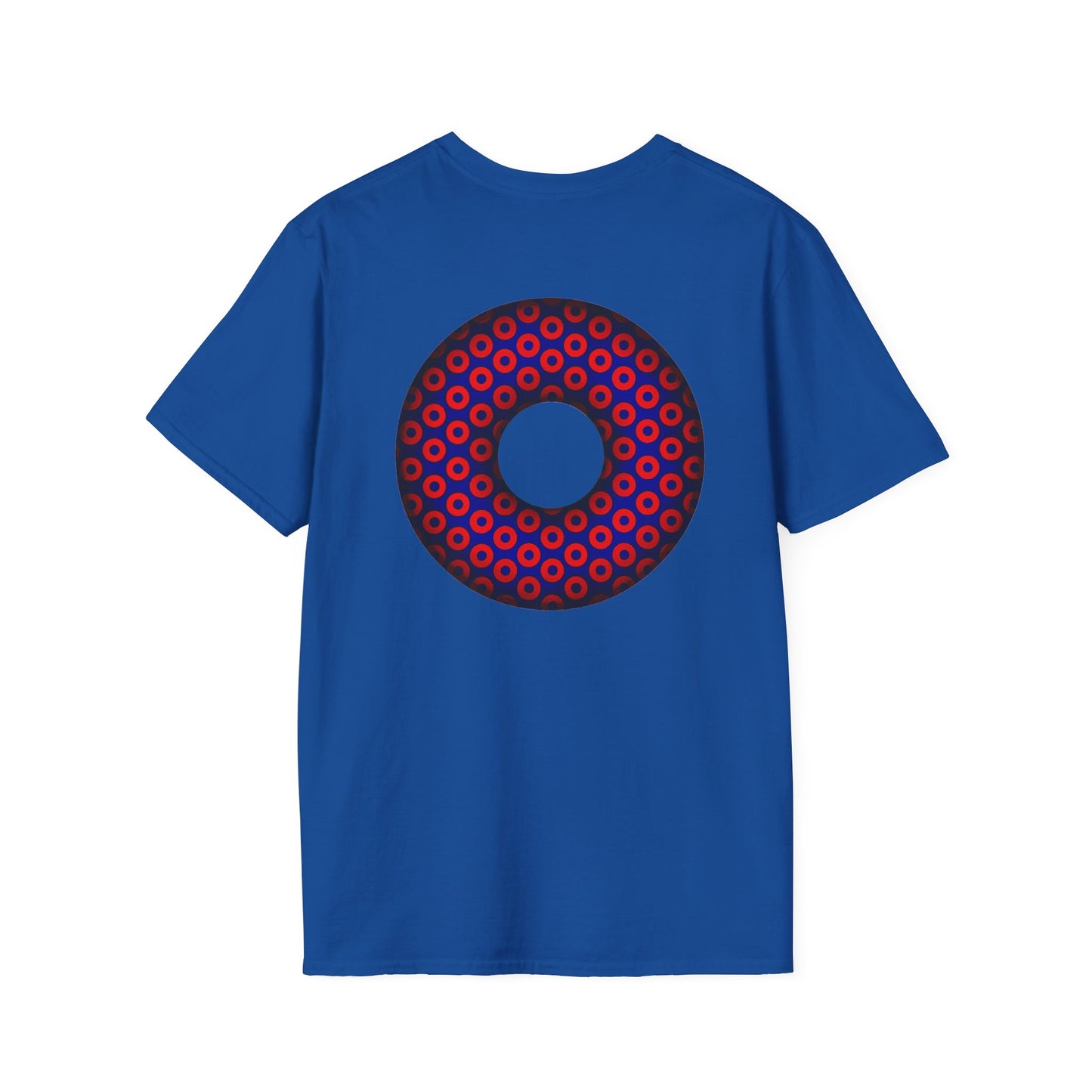 Plain Donuts/Unisex Soft-Style - "Plain Paradoxical Grided Donuts" - red/blue donuts