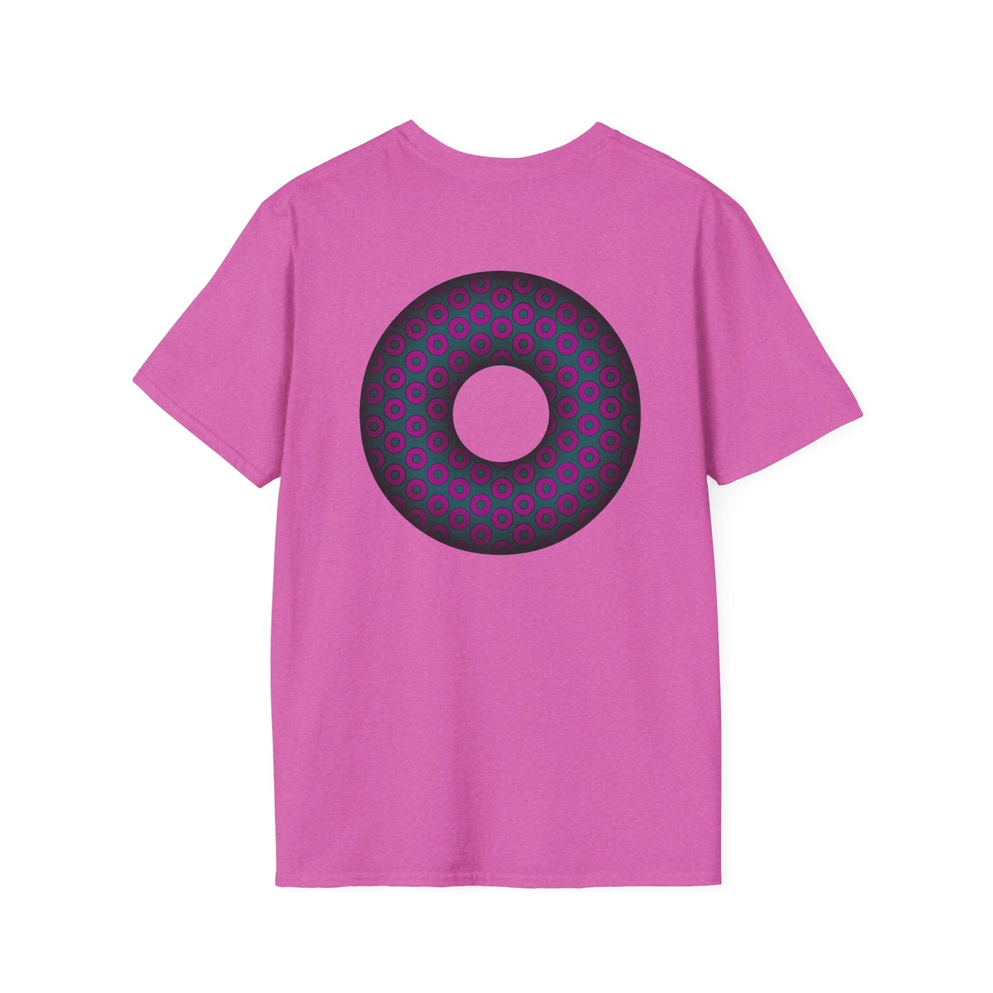 Plain Donuts/Unisex Soft-Style - "Plain Paradoxical Grided Donuts" - dark magenta/faded navy donuts