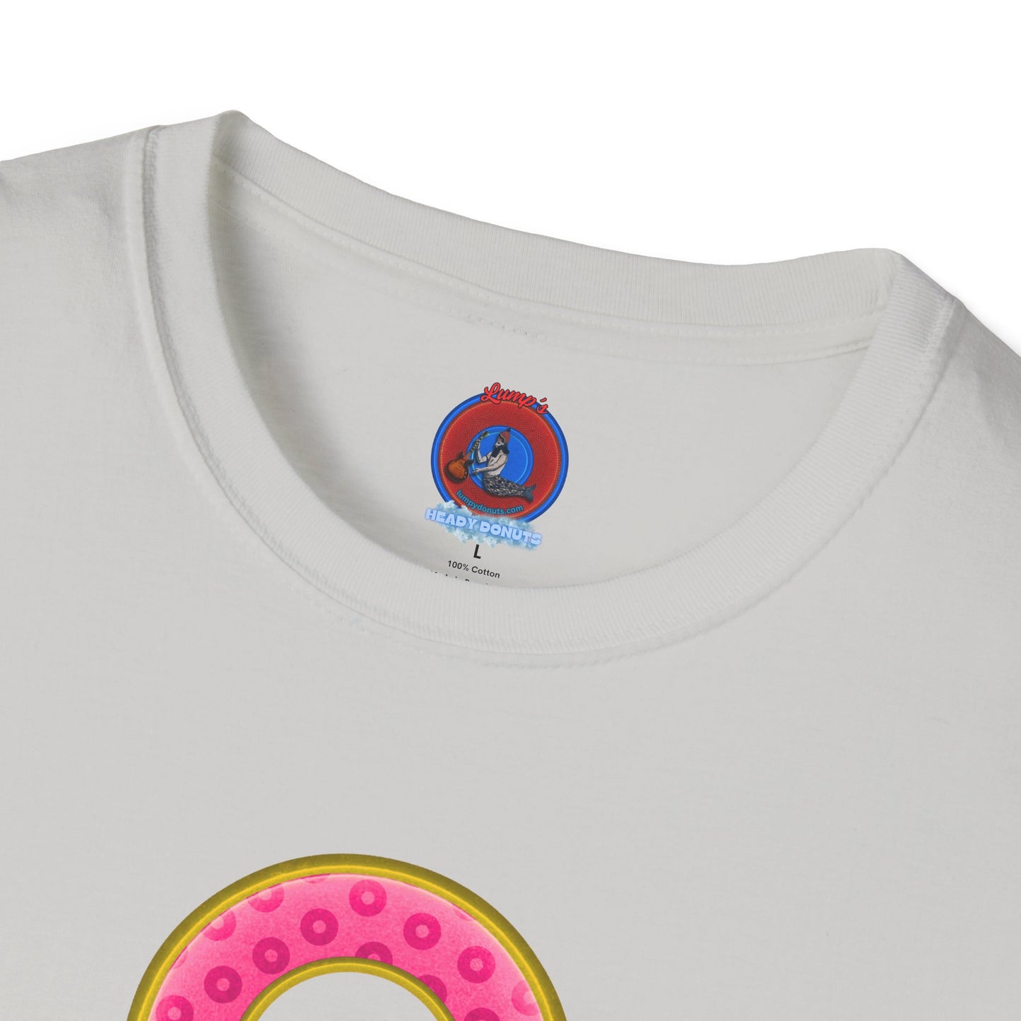 Plain Donuts/Unisex Soft-Style - "Plain Wide Mouthed Paradoxical Donuts" - pink/gold donuts