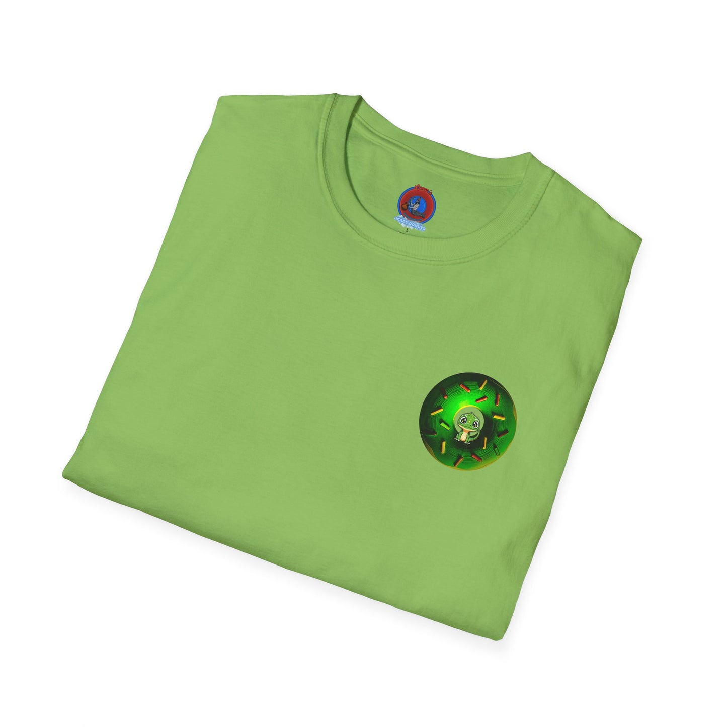Classic Donut Tee - Unisex Soft-Style - "Baby Rutherford" - green donut - series 1.0