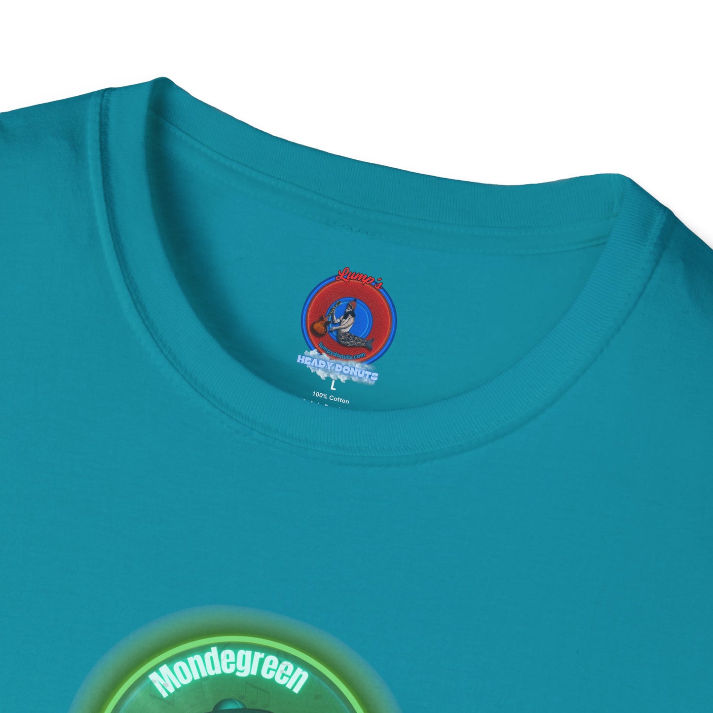 Classic Donut Tee - Unisex Soft-Style - "Close Encounters of the Delaware kind - Mondegreen Donut"  " variant 1 - green donut