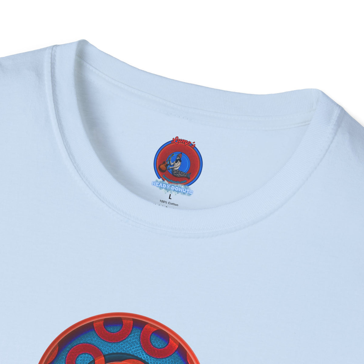Classic Donut Tee - Unisex Soft-Style - "We All Scream It's ICE Cream" - blue/red rustic paradox donut