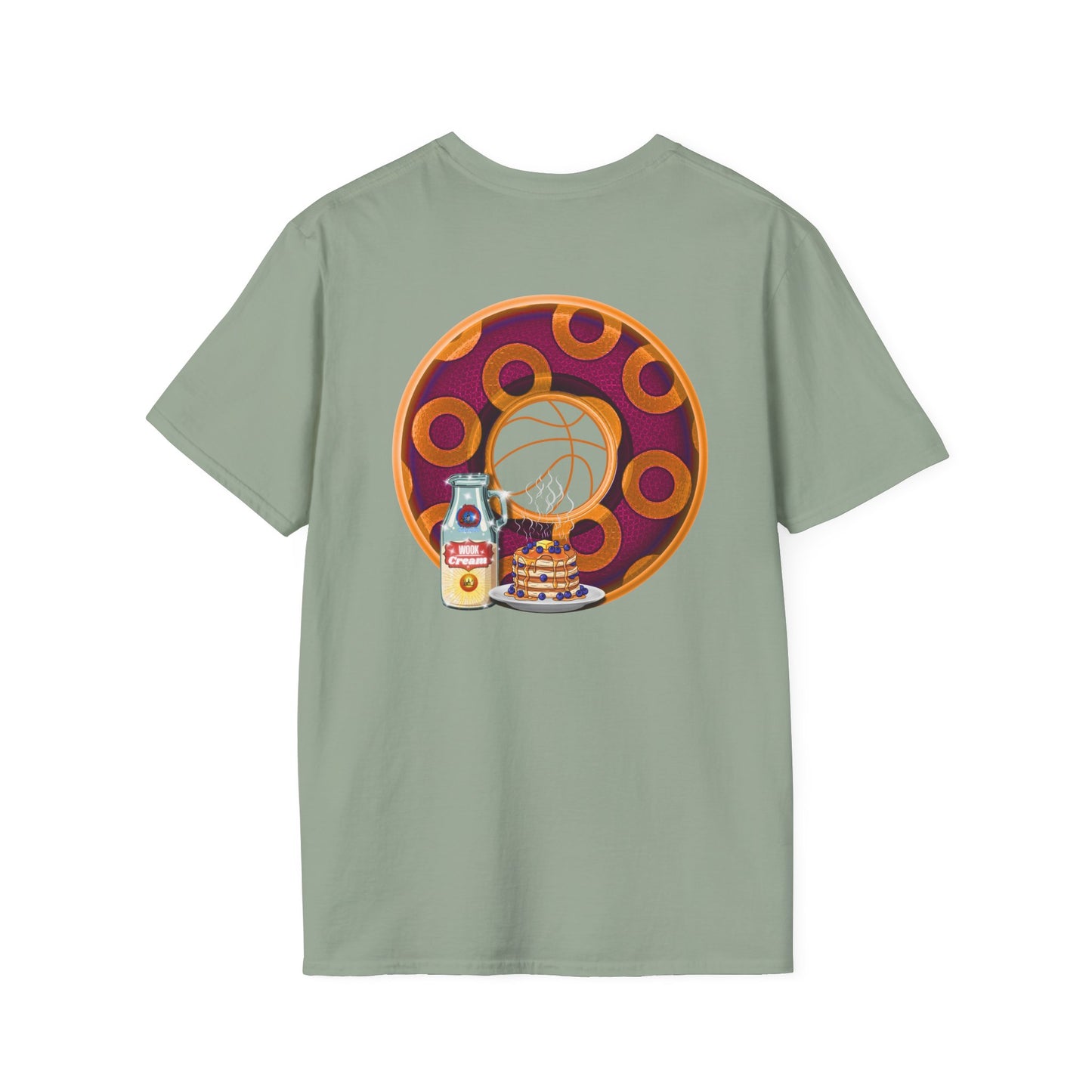 Classic Donut Tee - Unisex Soft-Style - "Princely Wooked Cream - YEMSG Donut " - burgundy/orange rustic paradox donut - variant 2