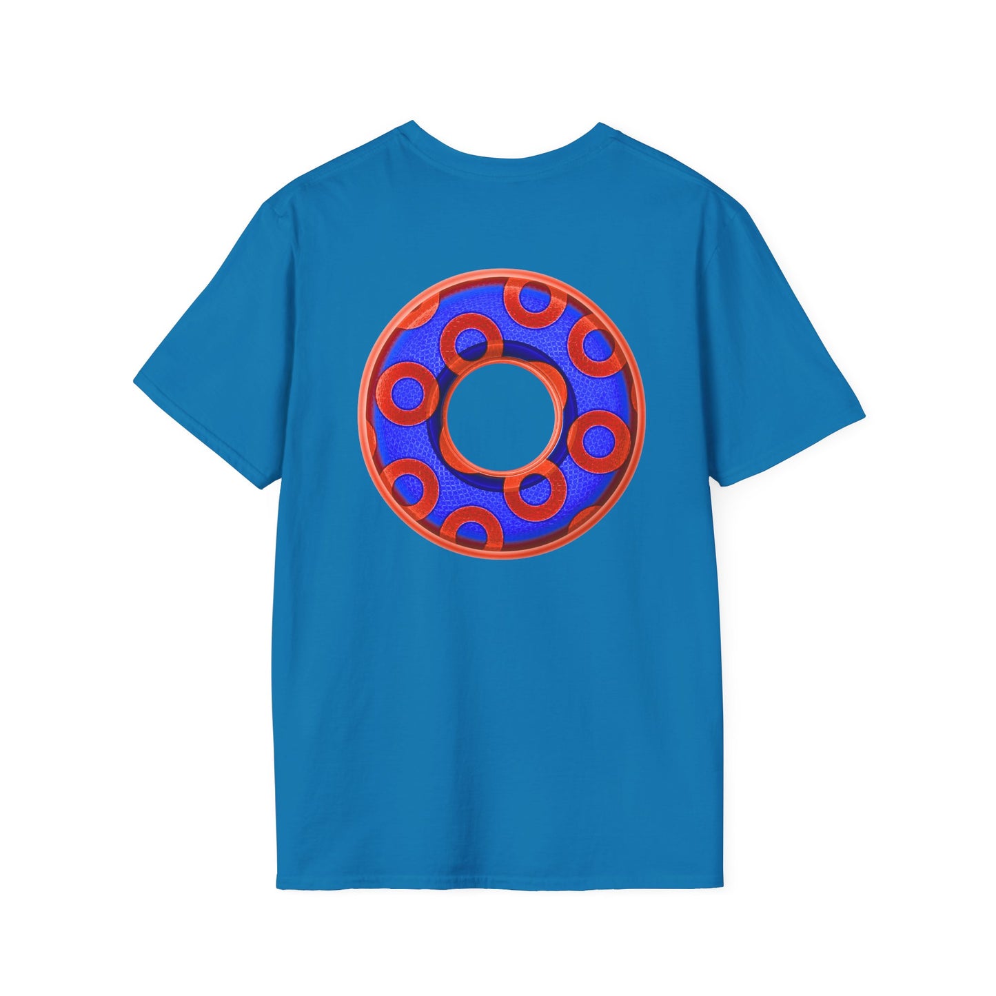 Plain Donuts/Unisex Soft-Style - "Plain Rustic Paradoxical Donuts" - electric blue/red donuts