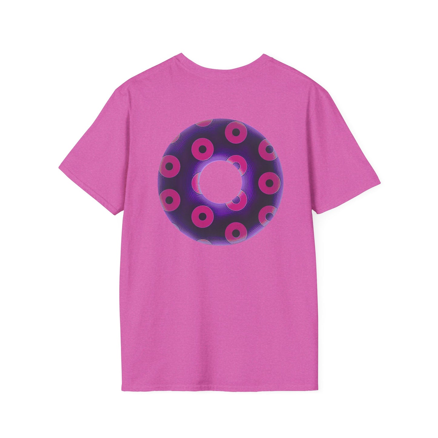 Plain Donuts/Unisex Soft-Style - "Plain Blimpy Paradoxical Donuts" - dark purple/bright magenta donuts