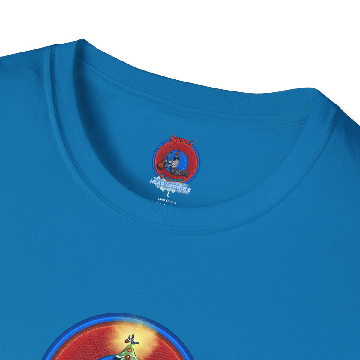 Classic Donut Tee - Unisex Soft-Style - "It's Always Phishmas in Philly" - rustic red/blue donut