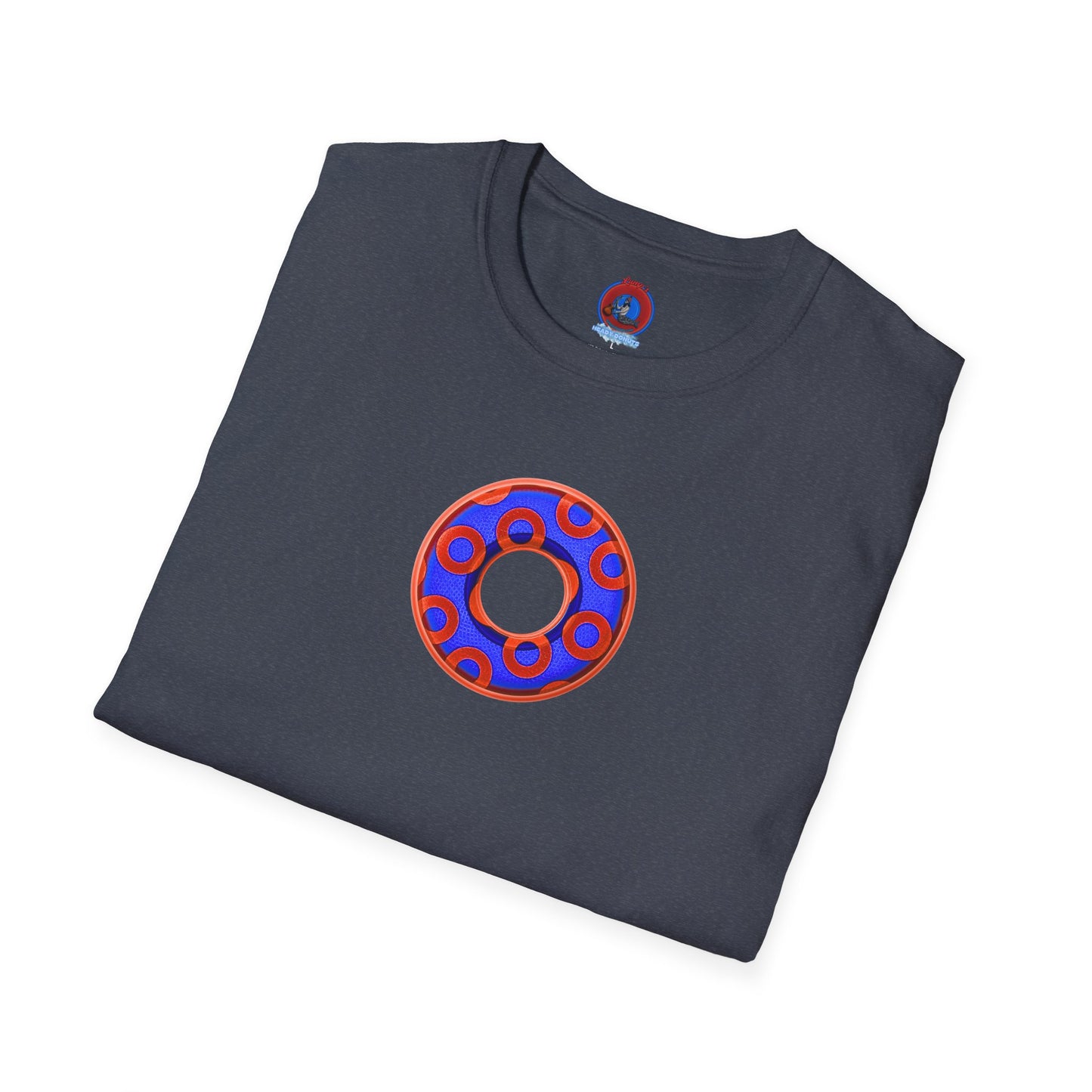 Plain Donuts/Unisex Soft-Style - "Plain Rustic Paradoxical Donuts" - electric blue/red donuts