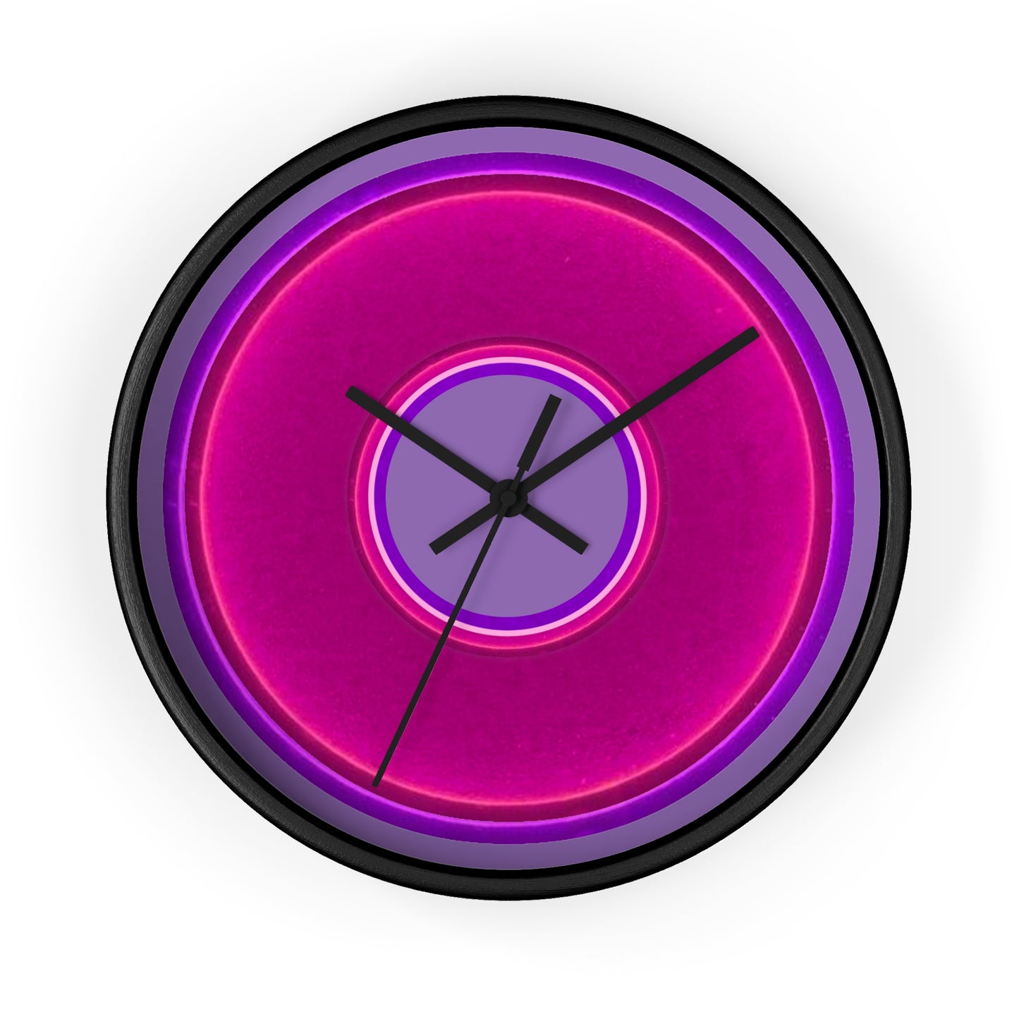 Lumpy Wall Clock - magenta vivid donut - variant 3 - w/light purple background