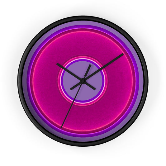 Lumpy Wall Clock - magenta vivid donut - variant 3 - w/light purple background