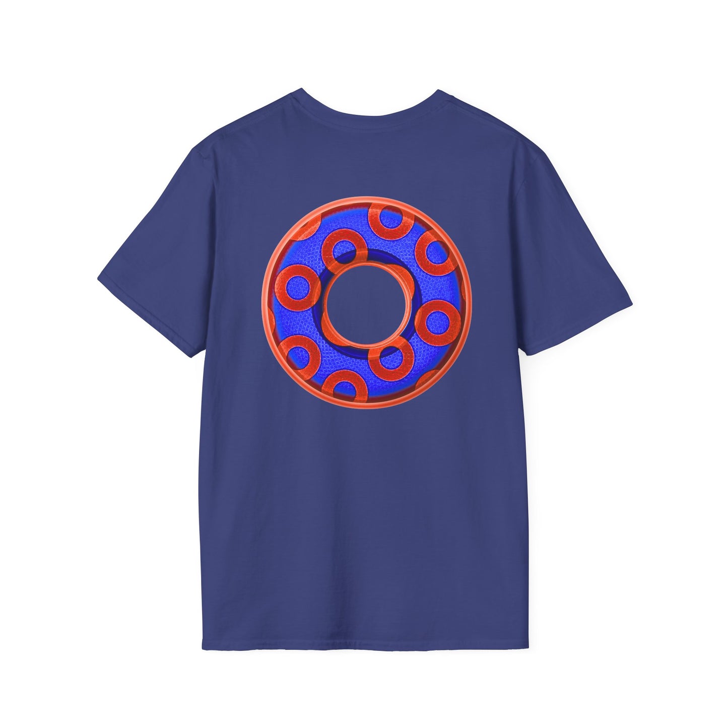 Plain Donuts/Unisex Soft-Style - "Plain Rustic Paradoxical Donuts" - electric blue/red donuts