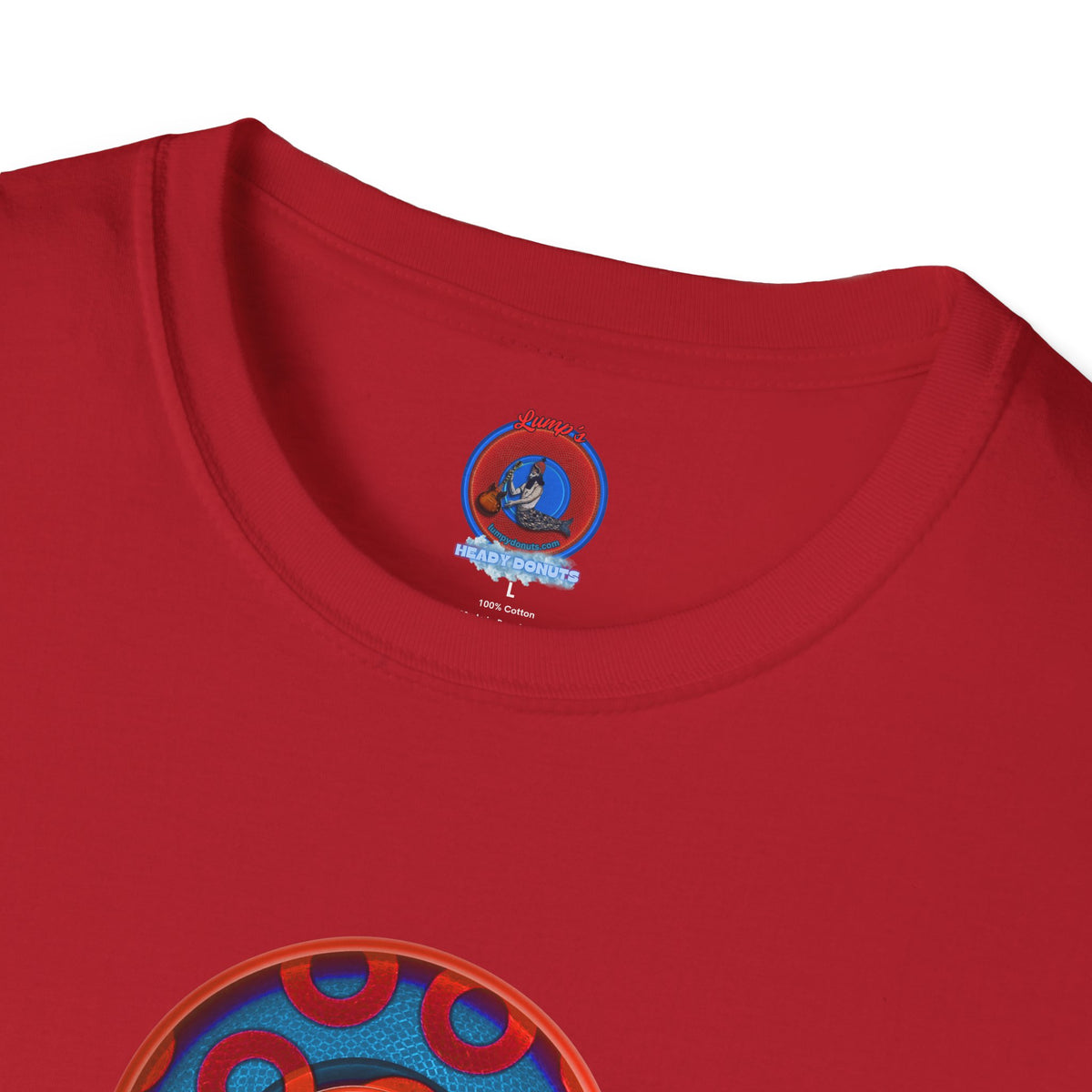 Classic Donut Tee - Unisex Soft-Style - "We All Scream It's ICE Cream" - blue/red rustic paradox donut