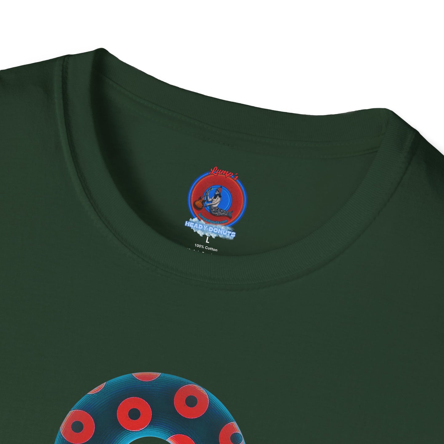 Plain Donuts/Unisex Soft-Style - "Plain Blimpy Paradoxical Donuts" - steel blue/red donuts
