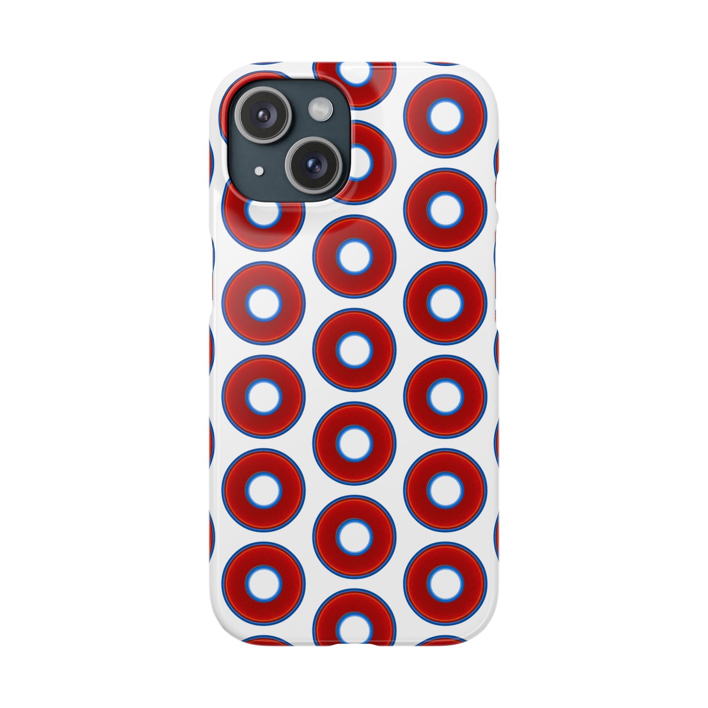Lumpy Donut Snap Case - red vivid donut print w/white background
