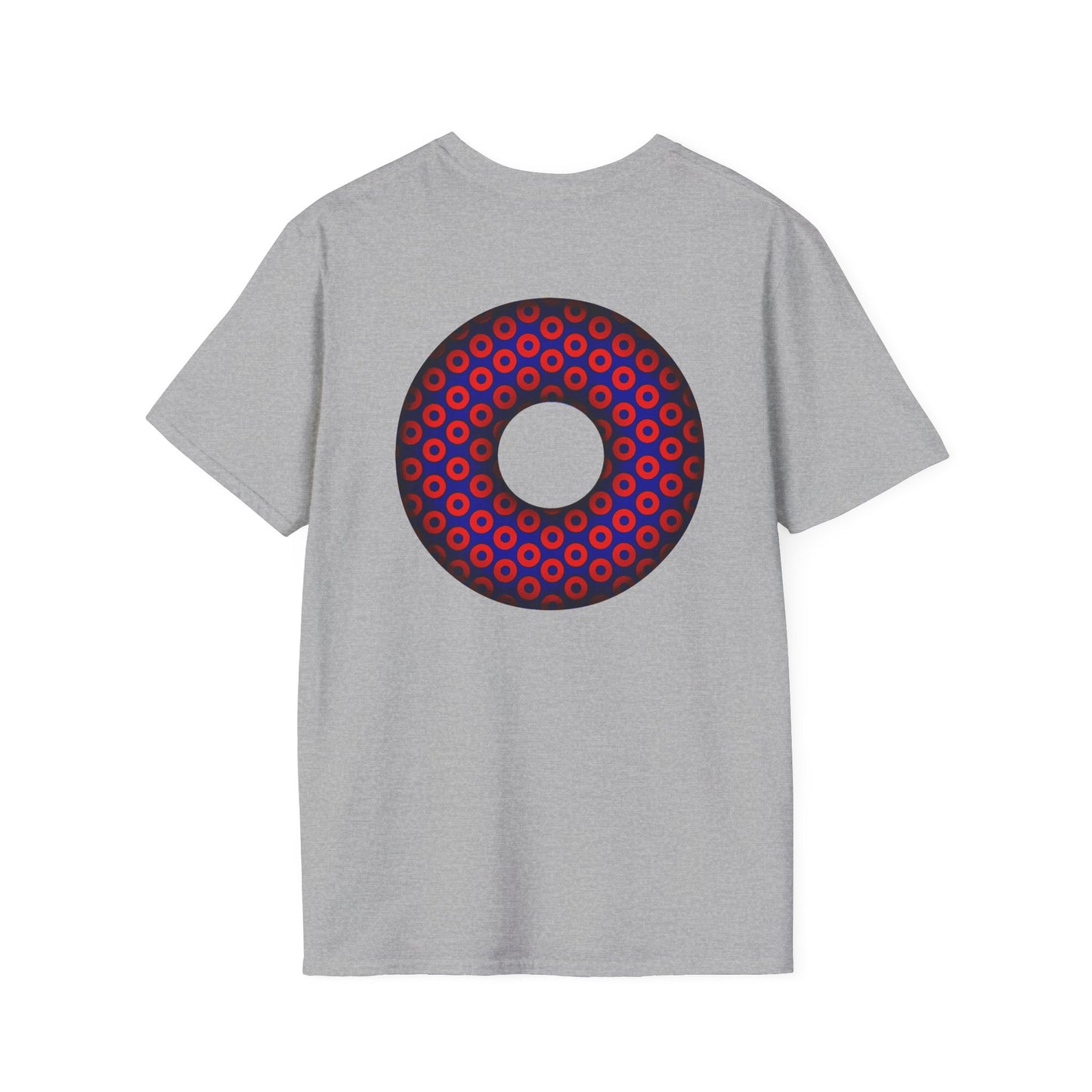 Plain Donuts/Unisex Soft-Style - "Plain Paradoxical Grided Donuts" - red/blue donuts