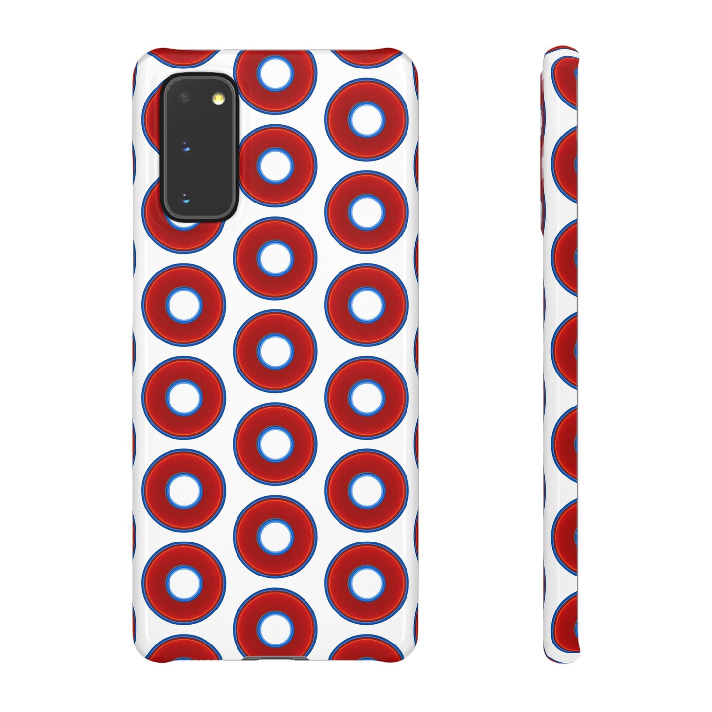 Lumpy Donut Snap Case - red vivid donut print w/white background