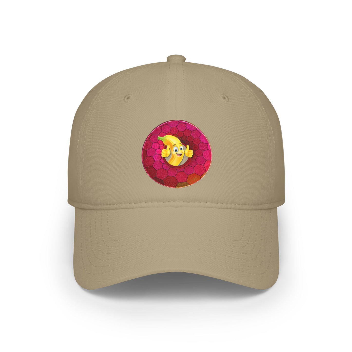 Lumpy Donut Baseball Cap - "This Donut Hat is Bananas" - variant 5 - magenta hexadonut w/