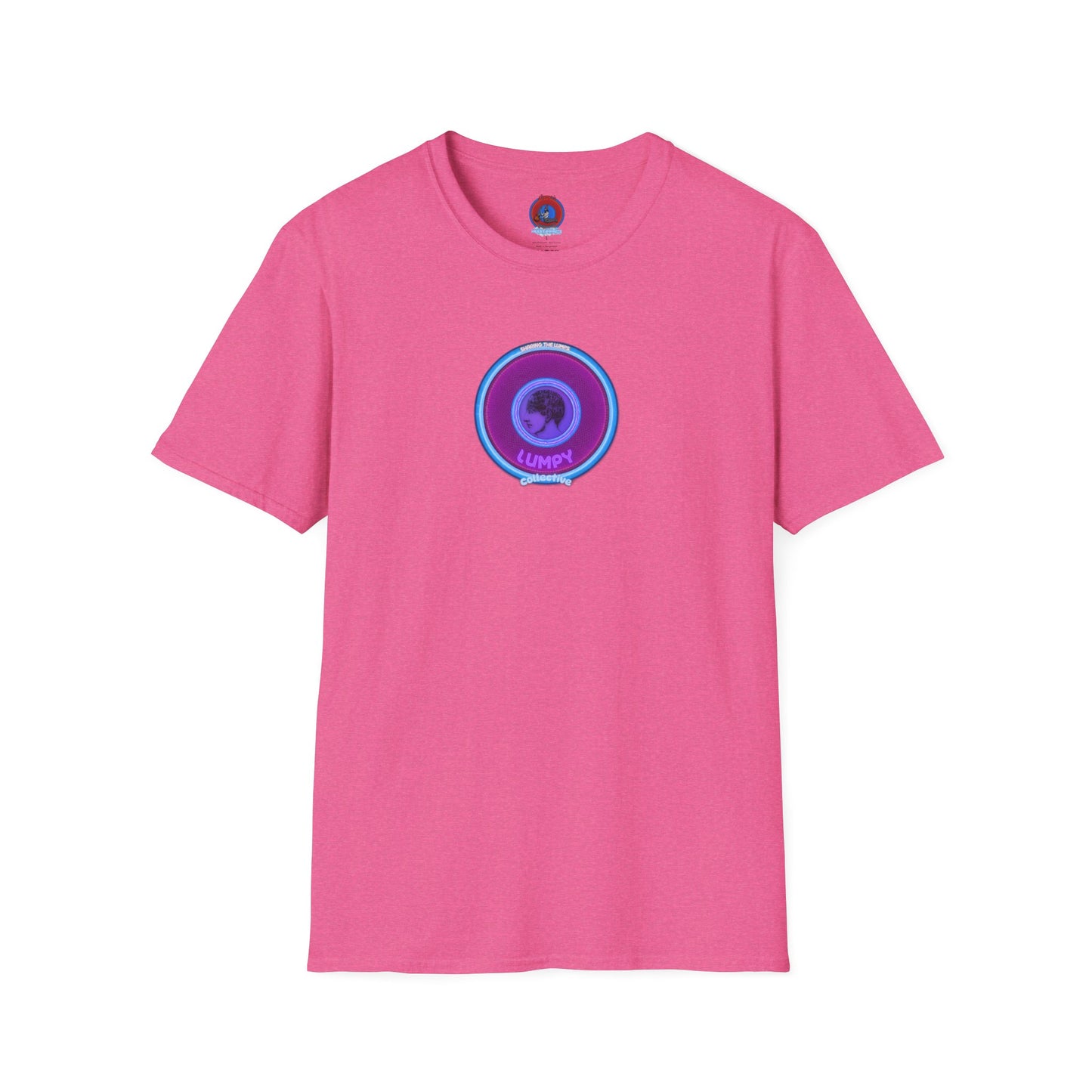 Classic Donut Tee - Unisex Soft-Style - "Lumpy Collective Donut" - rustic purple/light blue lumpy donut - variant 2