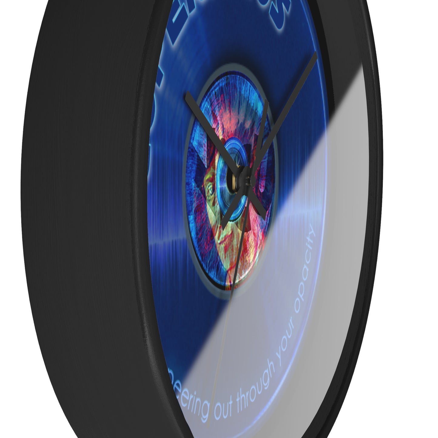 Lumpy Wall Clock - "Drunken Copernicus's Donut Watch" - variant 2 - blue vivid donut w/light blue background