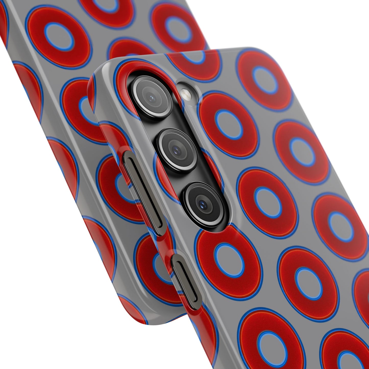 Donut Snap Case - red vivid donut print w/gray background