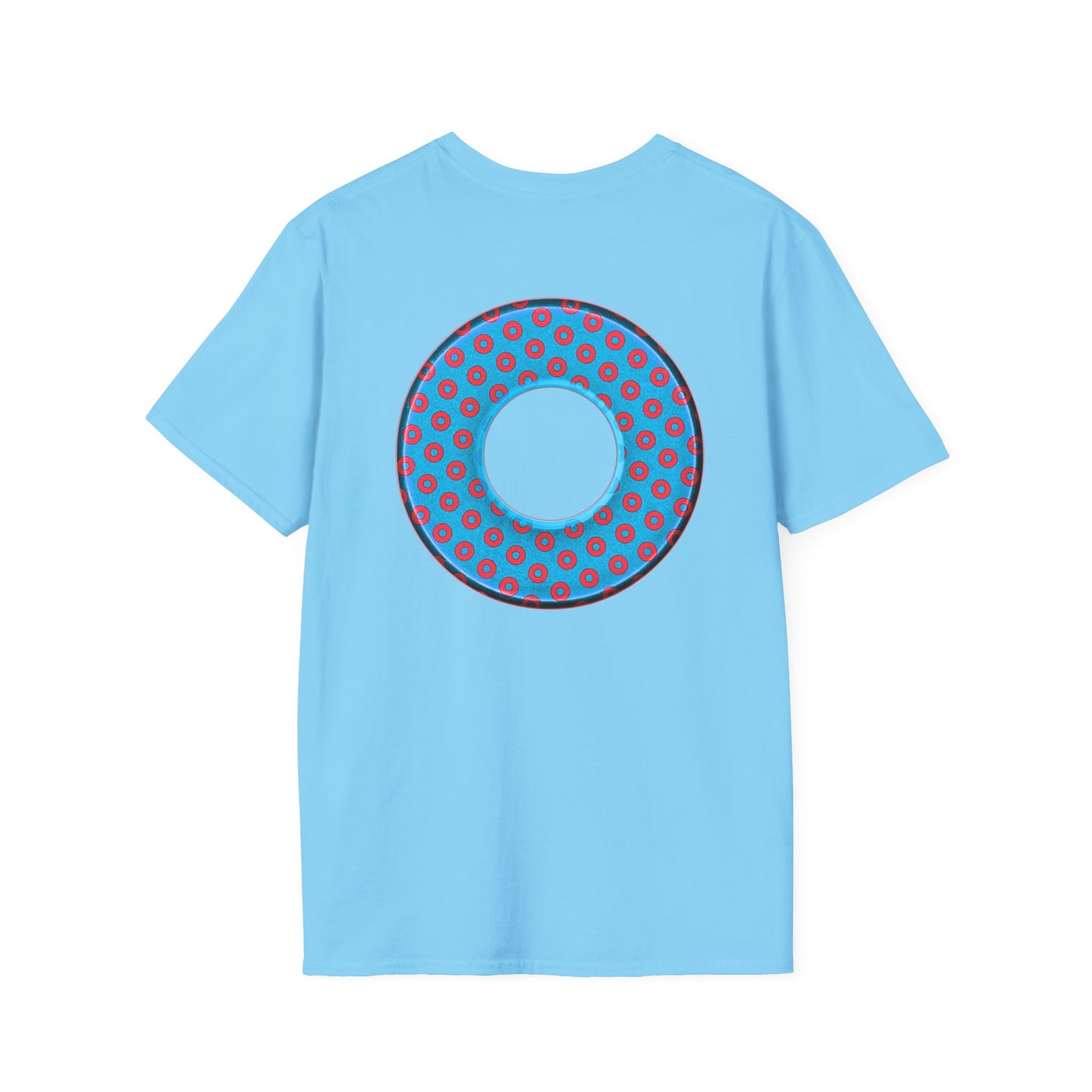 Plain Donuts/Unisex Soft-Style - "Plain Electric Paradoxical Donuts" - light blue/red donuts