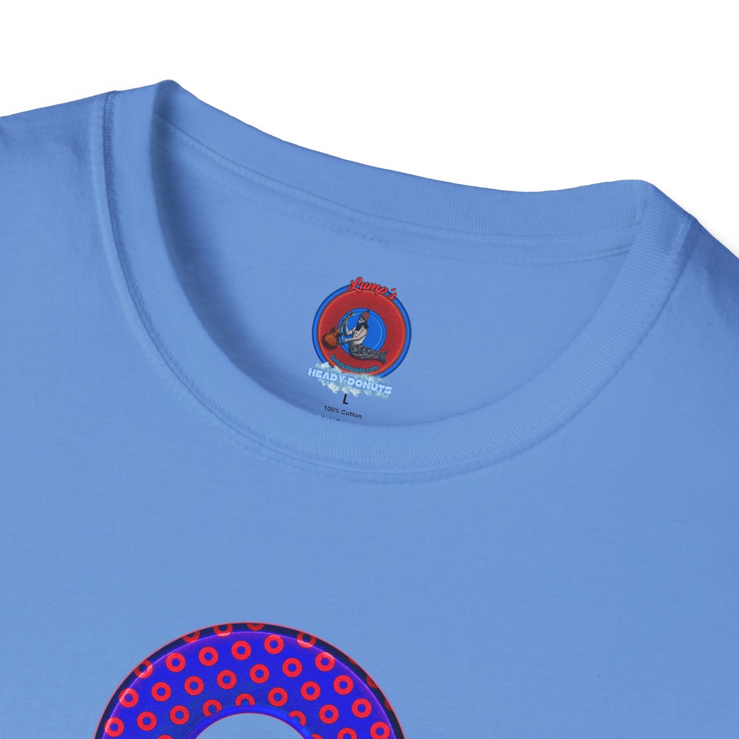 Plain Donuts/Unisex Soft-Style - "Plain Electric Paradoxical Donuts" - dark royal blue/red donuts