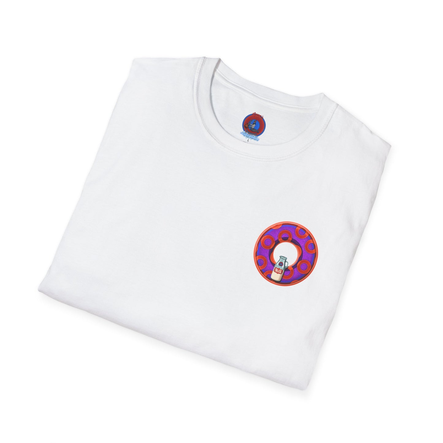 Classic Donut Tee - Unisex Soft-Style - "Wooked Cream - YEMSG Donut " -purple/red rustic paradox donut - variant 6