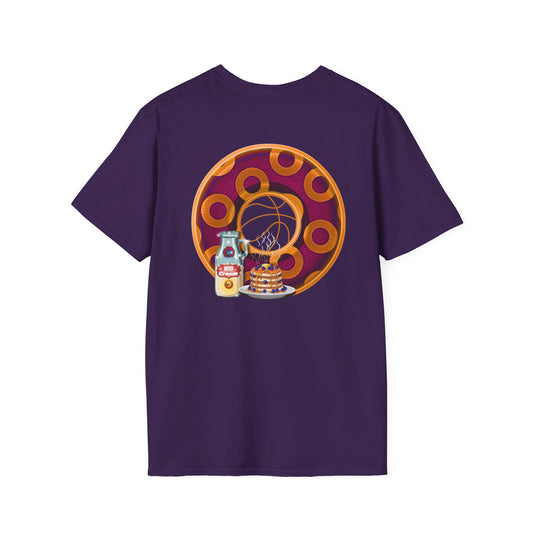 Classic Donut Tee - Unisex Soft-Style - "Princely Wooked Cream - YEMSG Donut " - burgundy/orange rustic paradox donut - variant 2