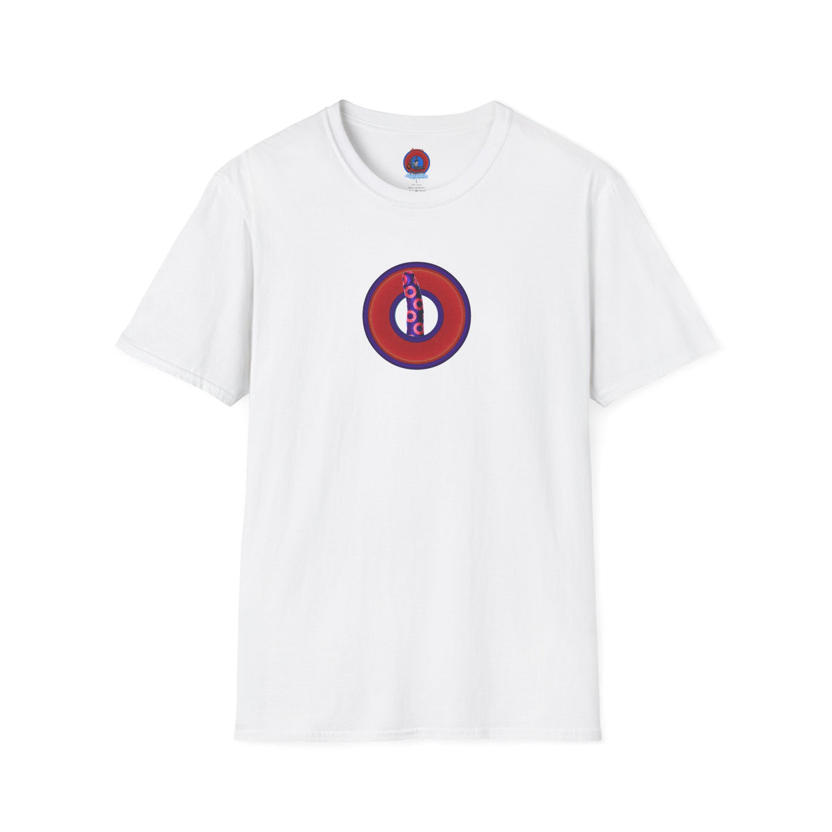 Classic Donut Tee - Unisex Soft-Style - "Sir Richard's Phamous Donut" - series 1.0  - variant 2 - red/blue paradox donut