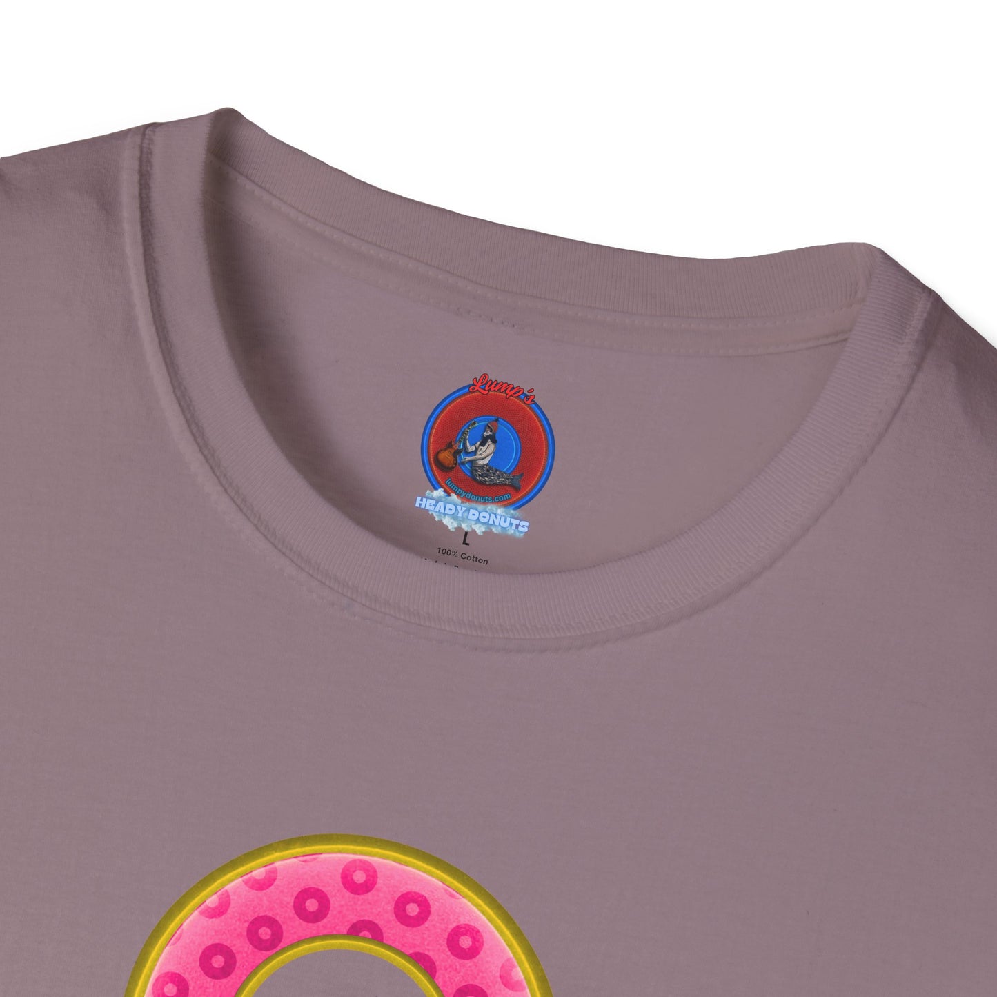 Plain Donuts/Unisex Soft-Style - "Plain Wide Mouthed Paradoxical Donuts" - pink/gold donuts