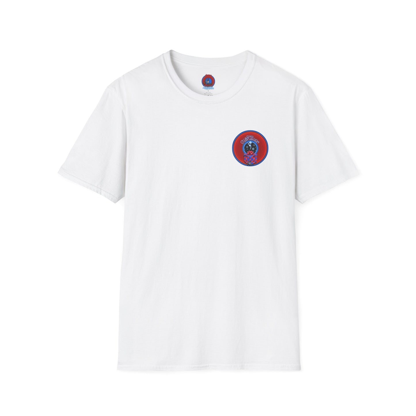 Classic Donut Tee - Unisex Soft-Style - "Phishmas Caroler's Tee " - vivid red/blue donut - variant 4