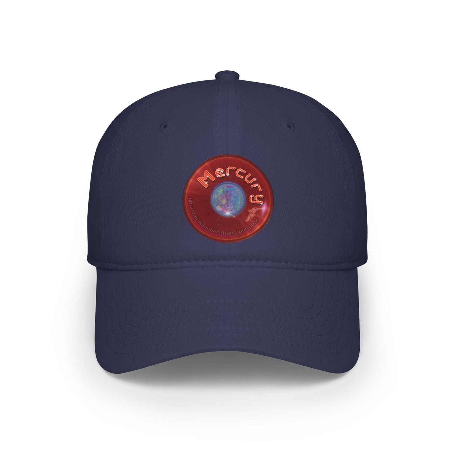 Lumpy Donut Baseball Cap - "Donut of the Gods" - variant 4 - vivid red record donut w/