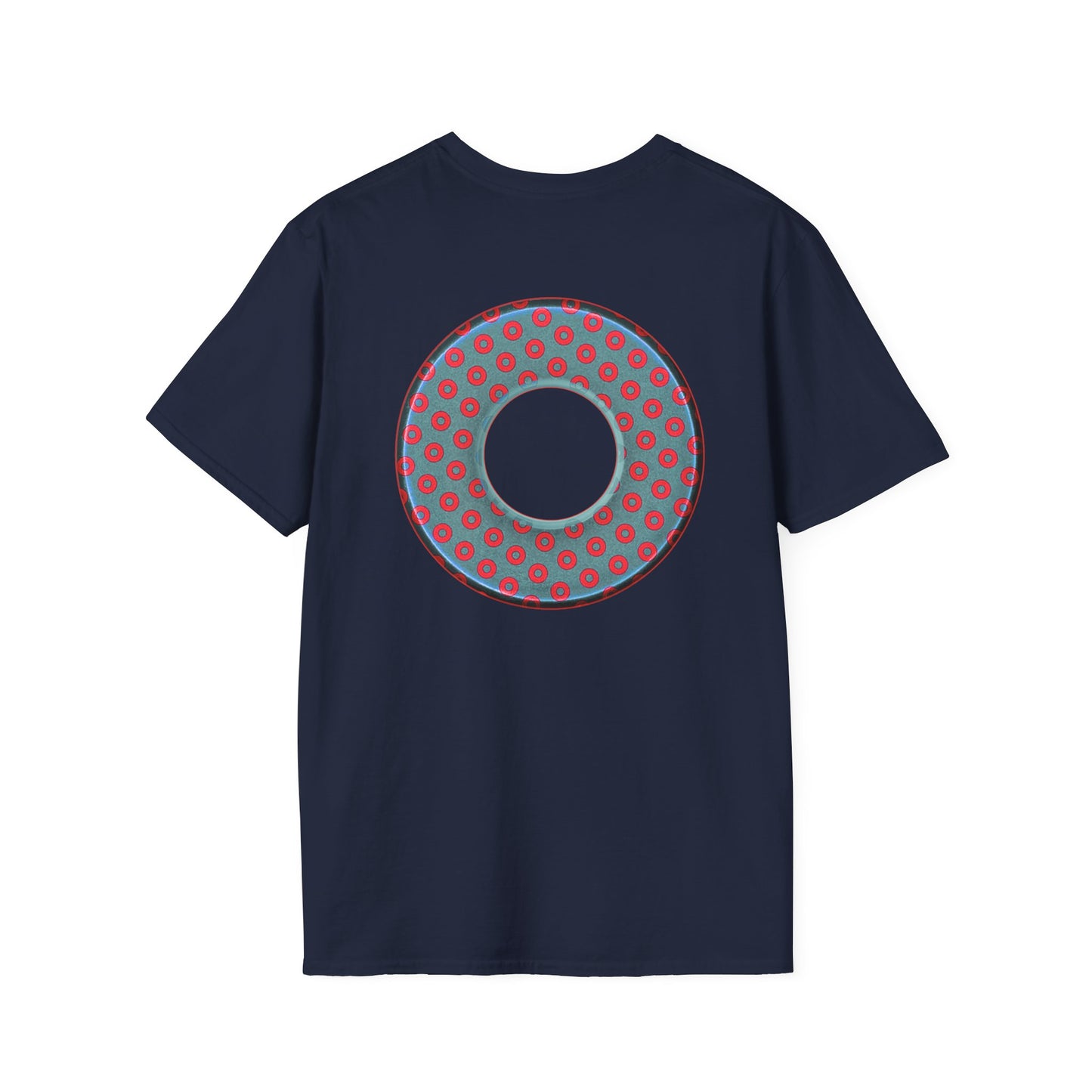 Plain Donuts/Unisex Soft-Style - "Plain Electric Paradoxical Donuts" - steel blue/red donuts