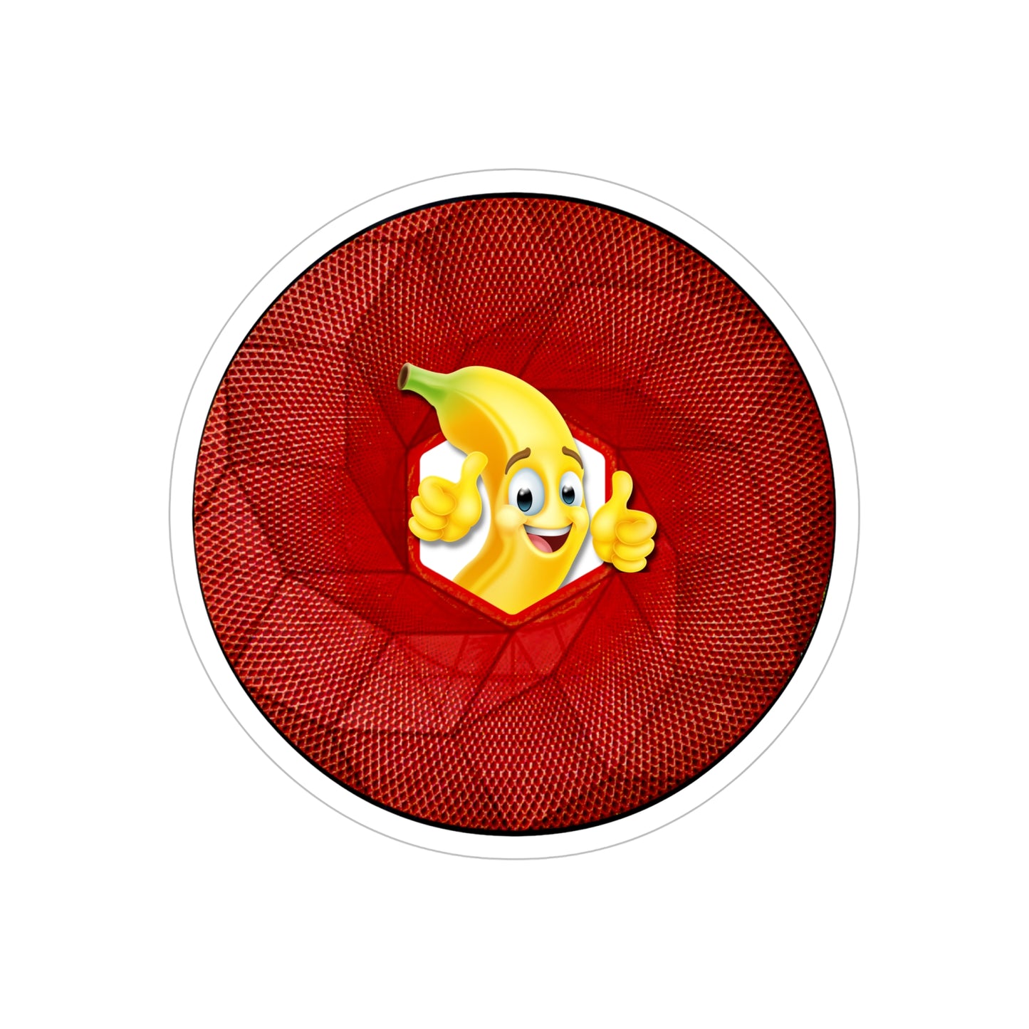 Donut Bumper/Outdoor Sticker - "Dis Sheet... it's Bananas" - variant 1 - red cubed donut - [Die-Cut] 6"x 6"