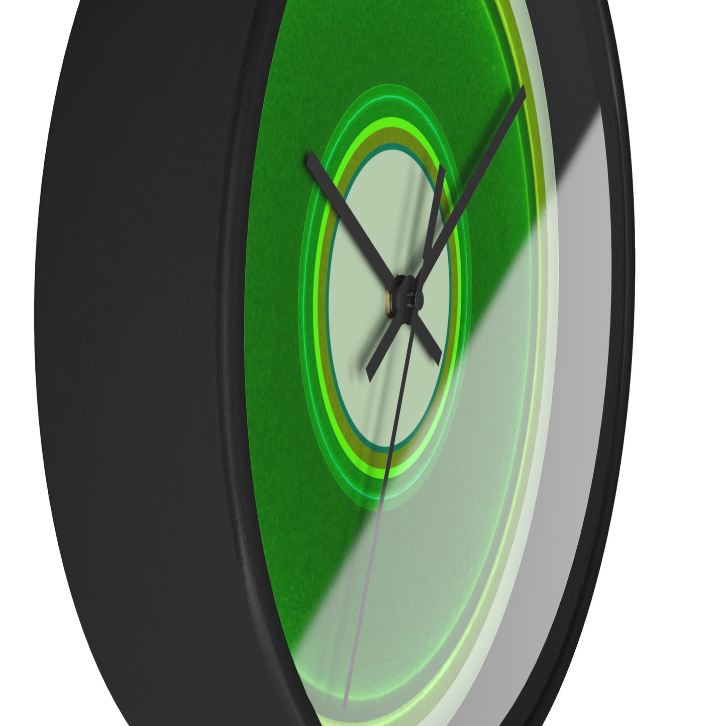 Lumpy Wall Clock - green vivid donut - variant 7 - w/seafoam background