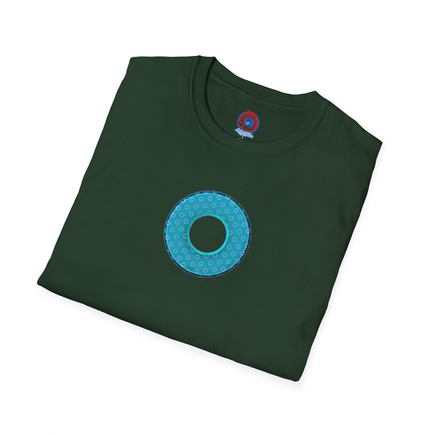 Plain Donuts/Unisex Soft-Style - "Plain Electric Paradoxical Donuts" - light teal/purple donuts