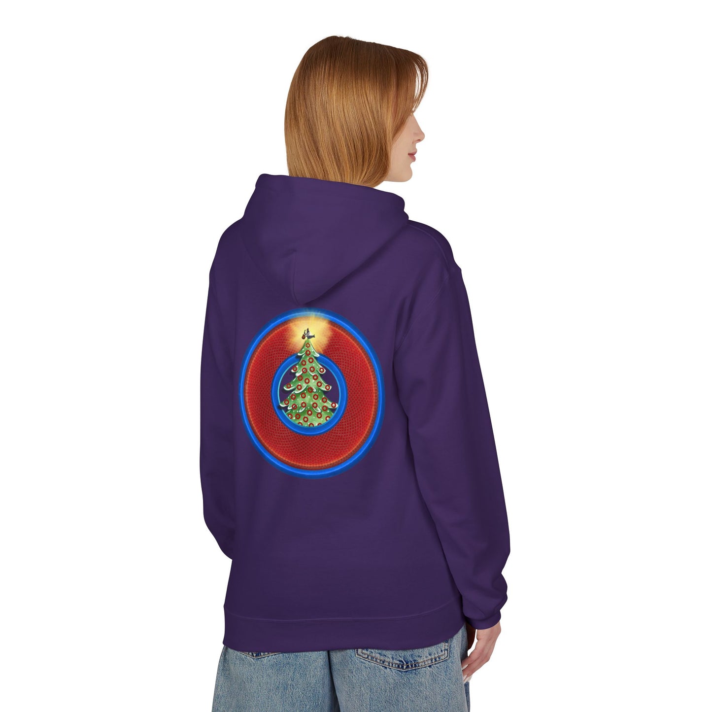 Fleece Harry Hoodies [Midweight Soft-style] - "It's Always Phishmas in Philly" - red rustic donut