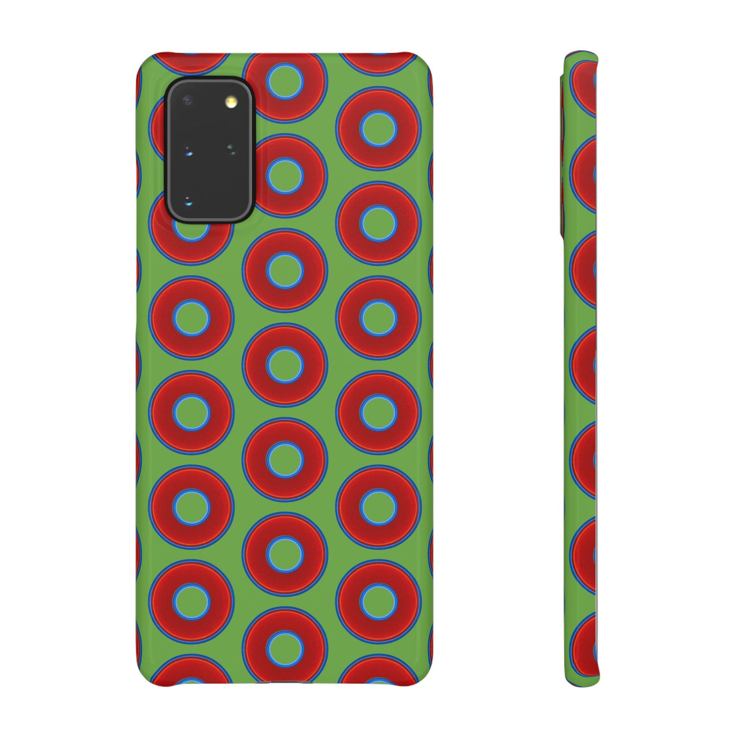 <Lumpy Donut Snap Case - red vivid donut print w/light green background