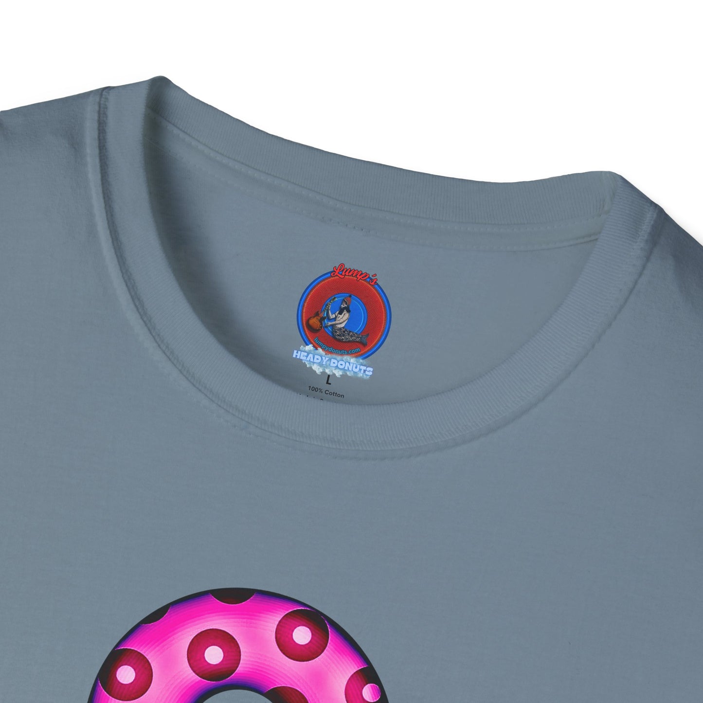 Plain Donuts/Unisex Soft-Style - "Plain Blimpy Paradoxical Donuts" - bright magenta/red donuts