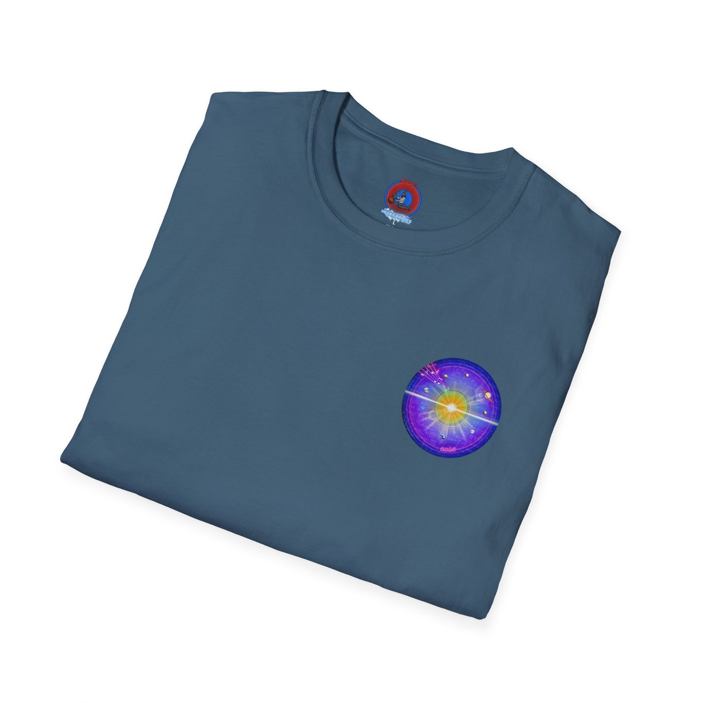 Classic Donut Tee - Unisex Soft-Style - "The Quite Profound Donut" - series 1.0  - blue/purple/magenta donut