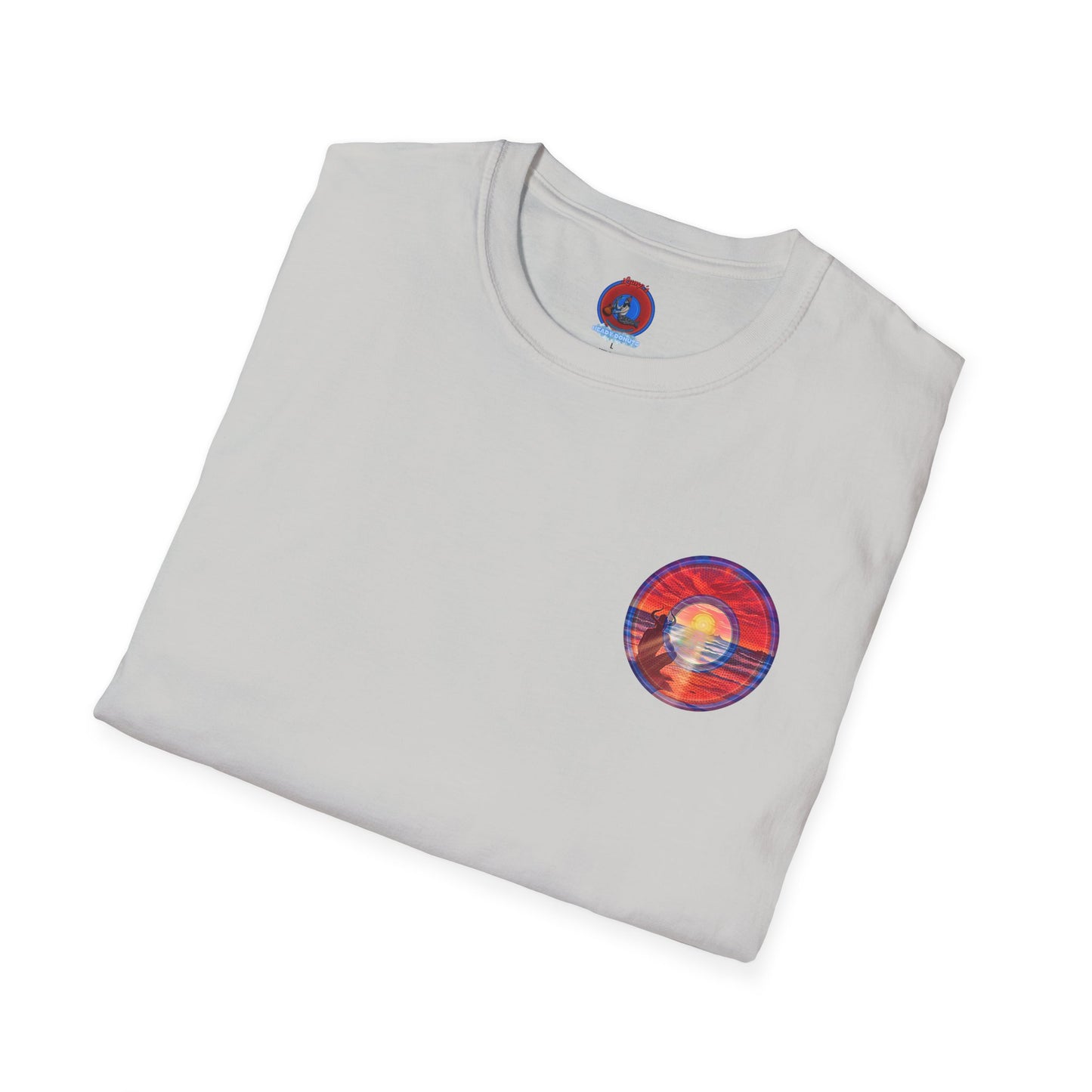 Classic Donut Tee - Unisex Soft-Style - "The Squirming Donut" - red picture donut