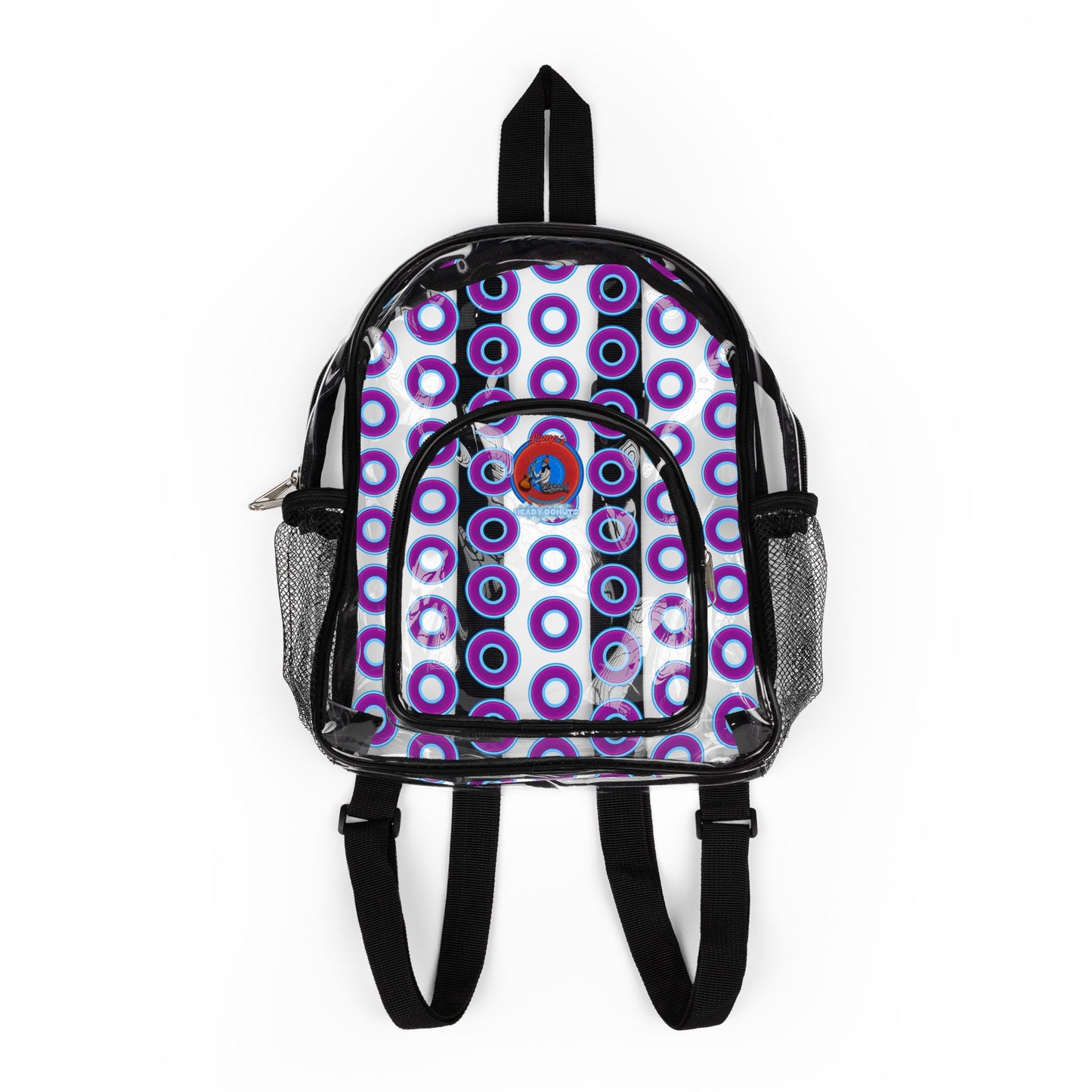 Lumpy Clear Pack/Concert Buddy - Plain Rustic Donut Print - purple/light blue