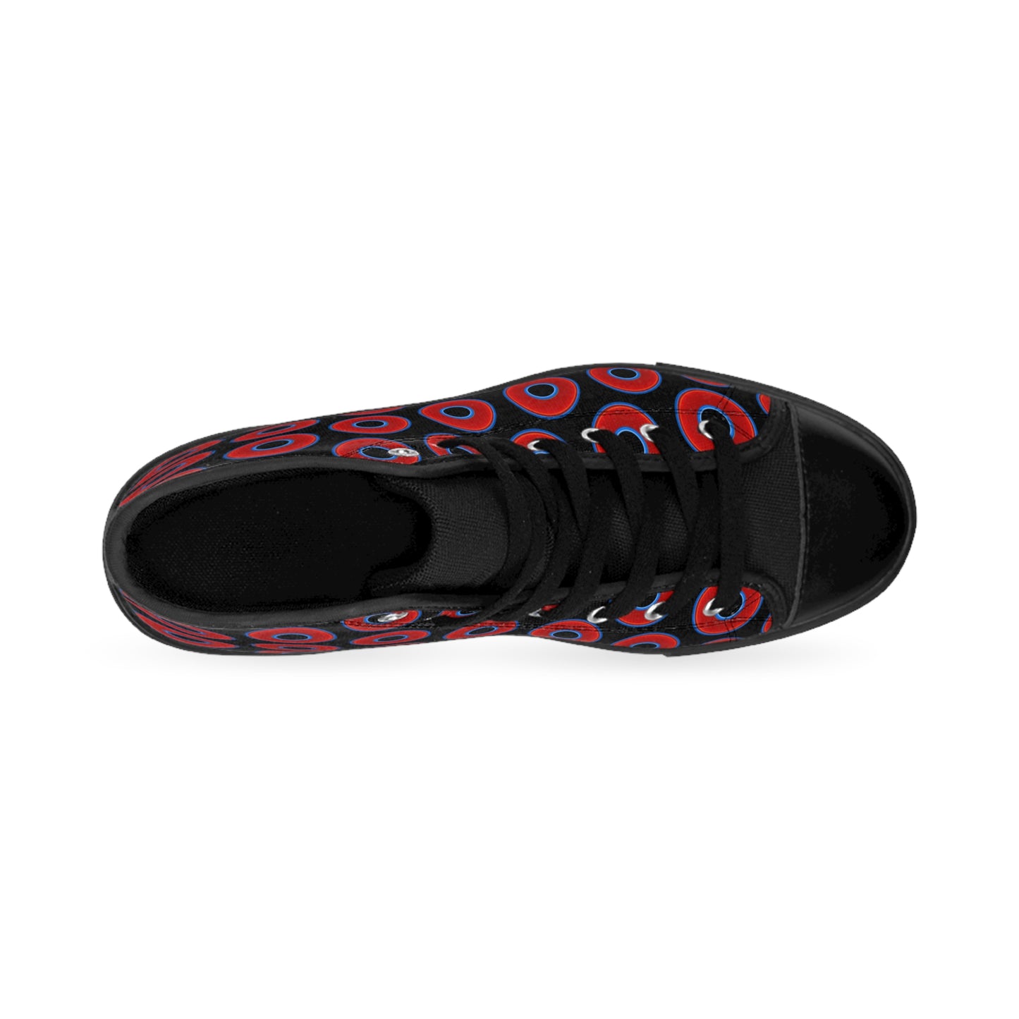 Men's Cushiony Convectors - High Tops - red vivid donuts w/black background