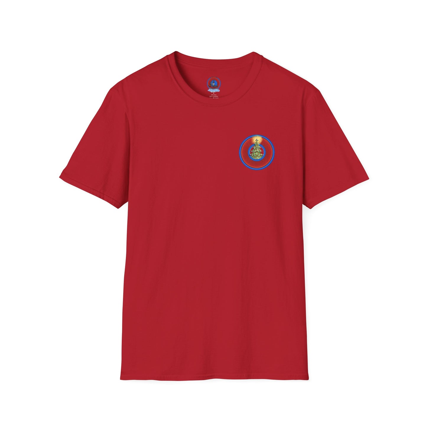 Classic Donut Tee - Unisex Soft-Style - "It's Always Phishmas in Philly" - rustic red/blue donut
