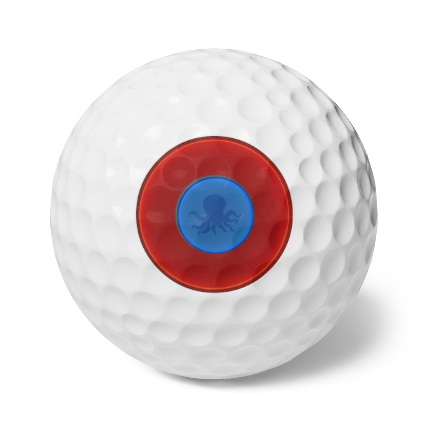 Lumpy Donut Golf Balls - 6-pack - "Octopussy Golf Balls" - red vivid donut