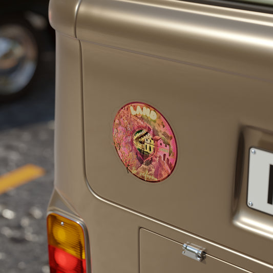 Donut Bumper/Outdoor Sticker - "The Reforming Donut" - series 1.0 - magenta/pink/yellow donut - [Die-Cut] 6"x 6"
