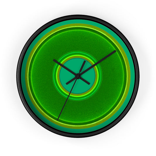 Lumpy Wall Clock - green vivid donut - variant 4 - w/jade green background